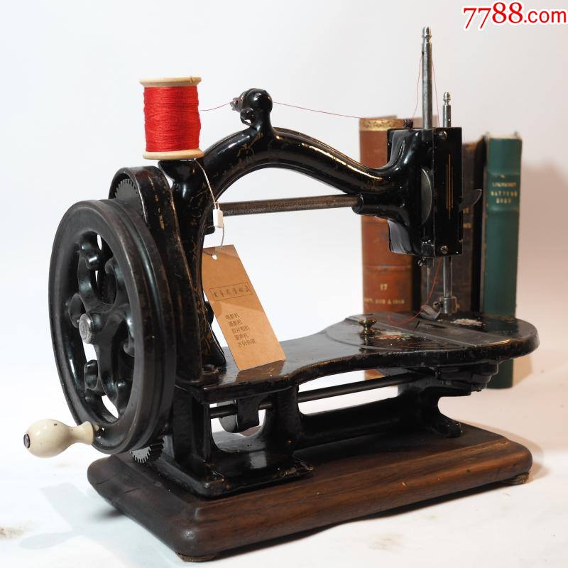 清代美國1880年維多利亞手搖鑄鐵縫紉機功能ok稀有館藏老物件飛梭_縫