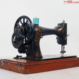 稀有18 2年英國工業風古董勝家singer手搖縫紉機帶箱 古董影像器材收藏